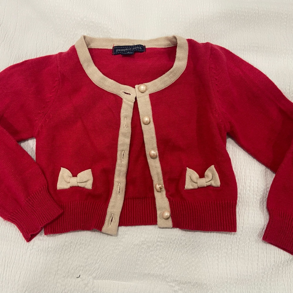Pumpkin Patch red cardigan